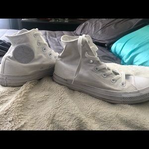 All White High Top Converse